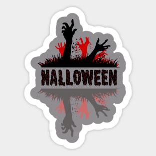 Halloween Zombies Hands Out of the Ground Evergreen Sticker